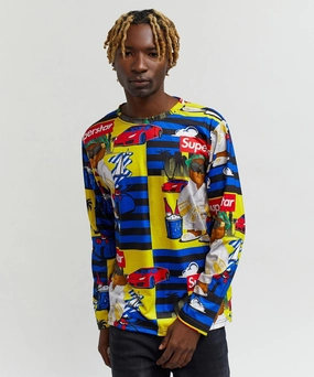 Elegant Cut TemperatureRegulatingLining Superstar Allover Print Long Sleeve Tee