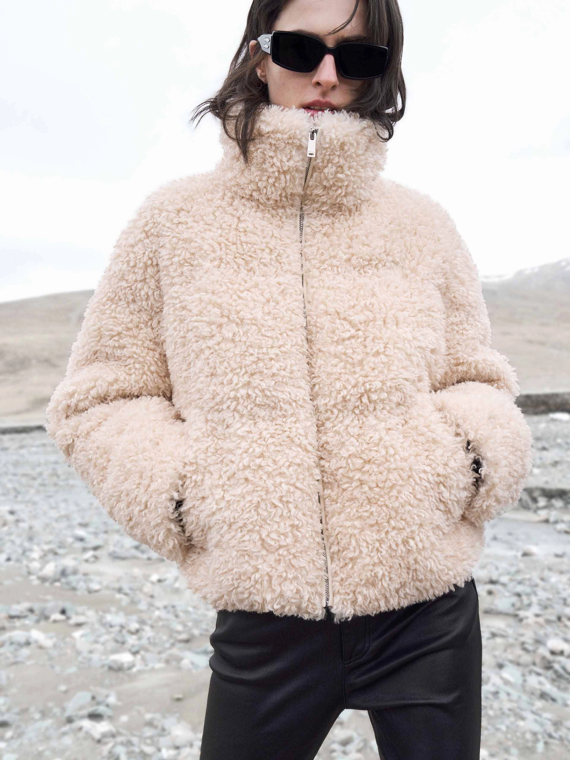 ReversibleStyle Casual Classic Faux Shearling Quilted Jacket