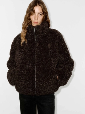 Everyday Layers Tear Resistant Fabric Blends Faux Shearling Quilted Jacket