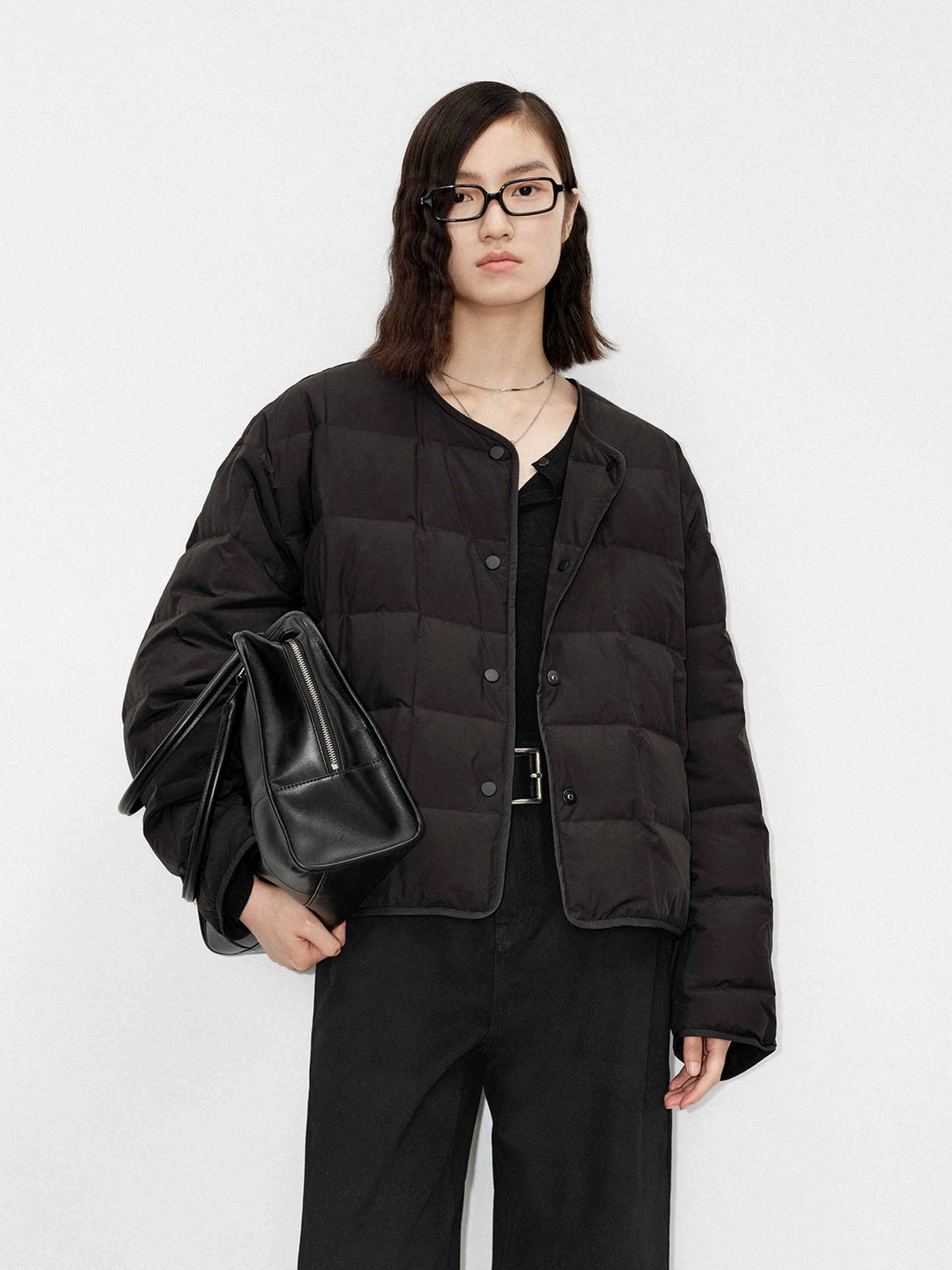 Anti Pilling Technology Mild Day Outfit Collarless Quilted Puffer Jacket