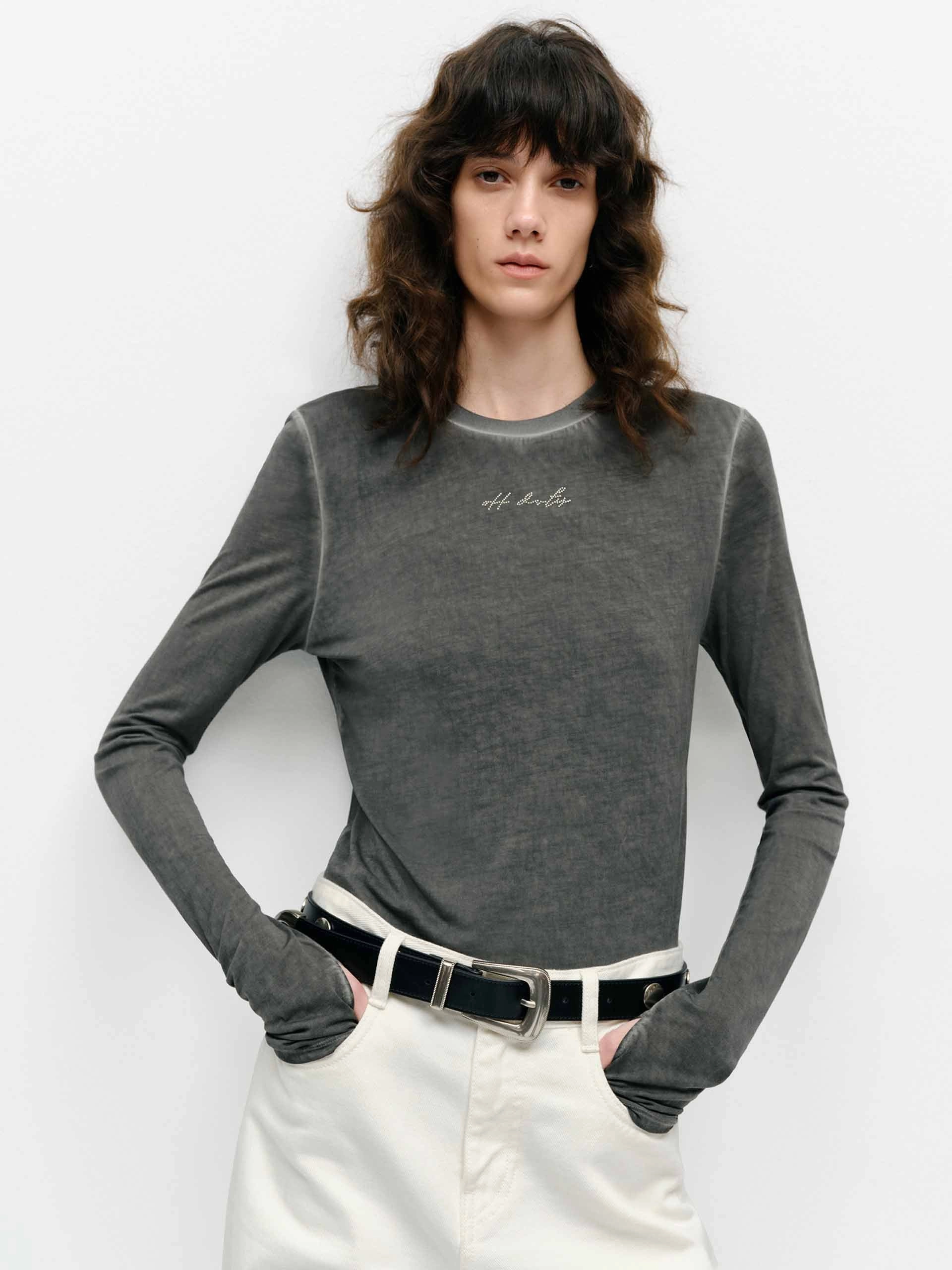 Light Comfort Style Dyed Wash Fitted T-shirt