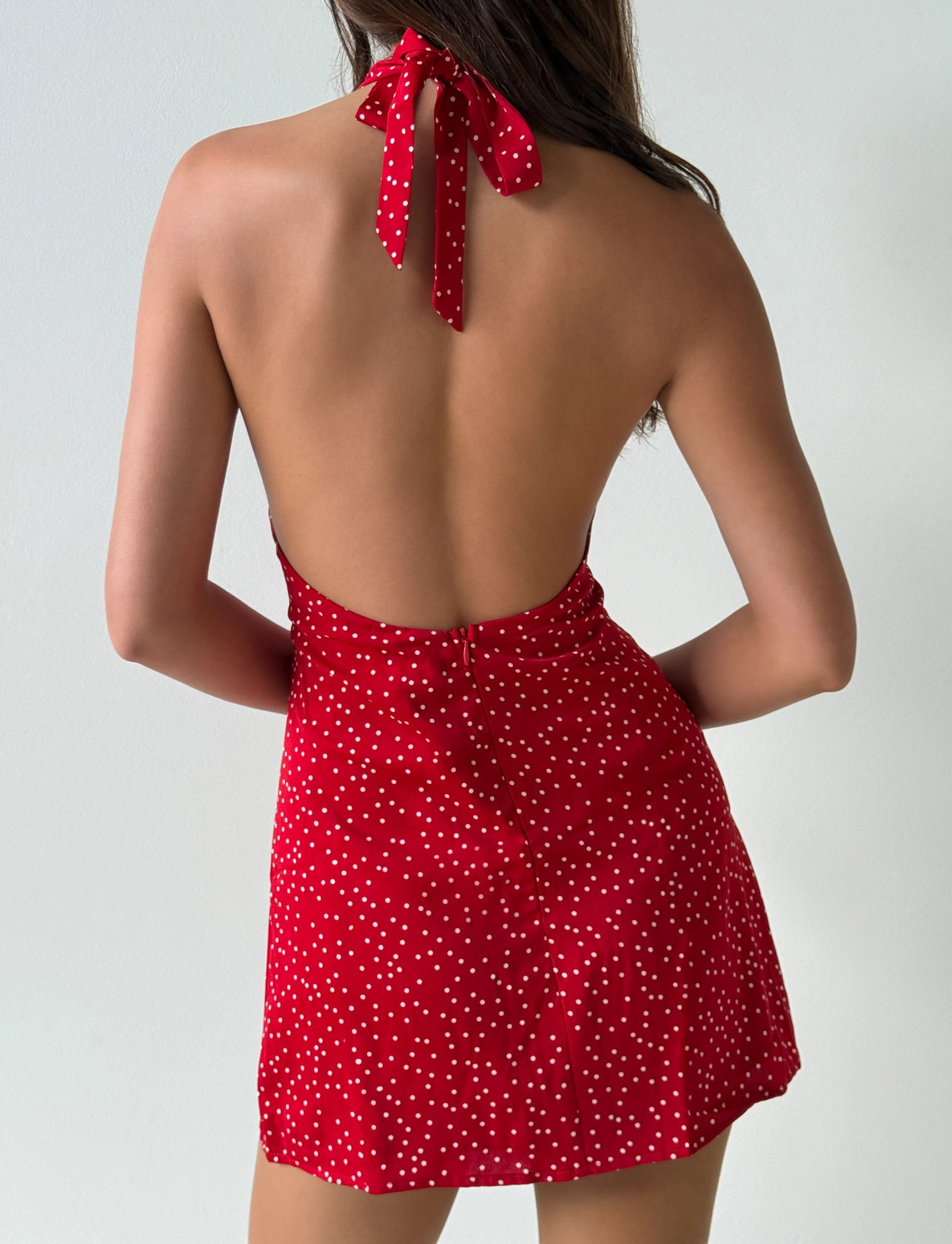 DYLAN HALTER MINI DRESS - RED POLKA All Fit Style Dance-Party