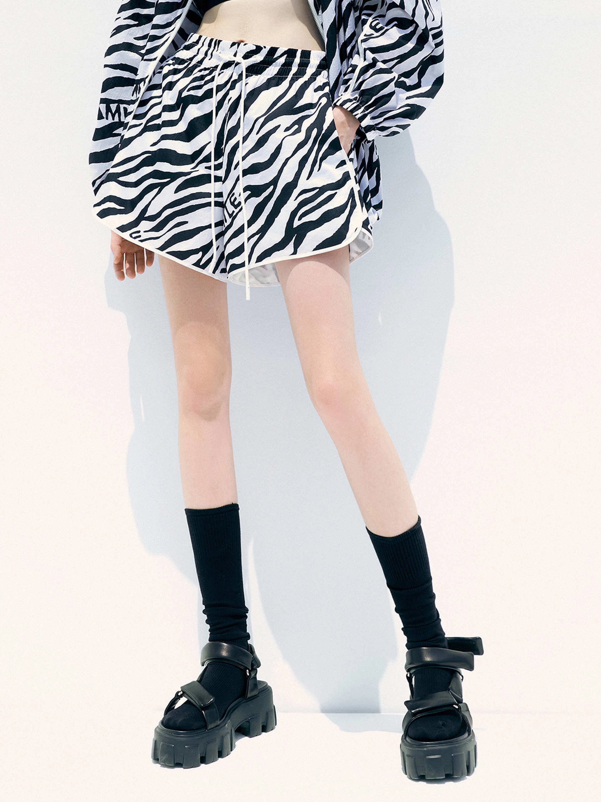 Animal Printed Elastic Shorts Rest Easy MoistureWickingFabric