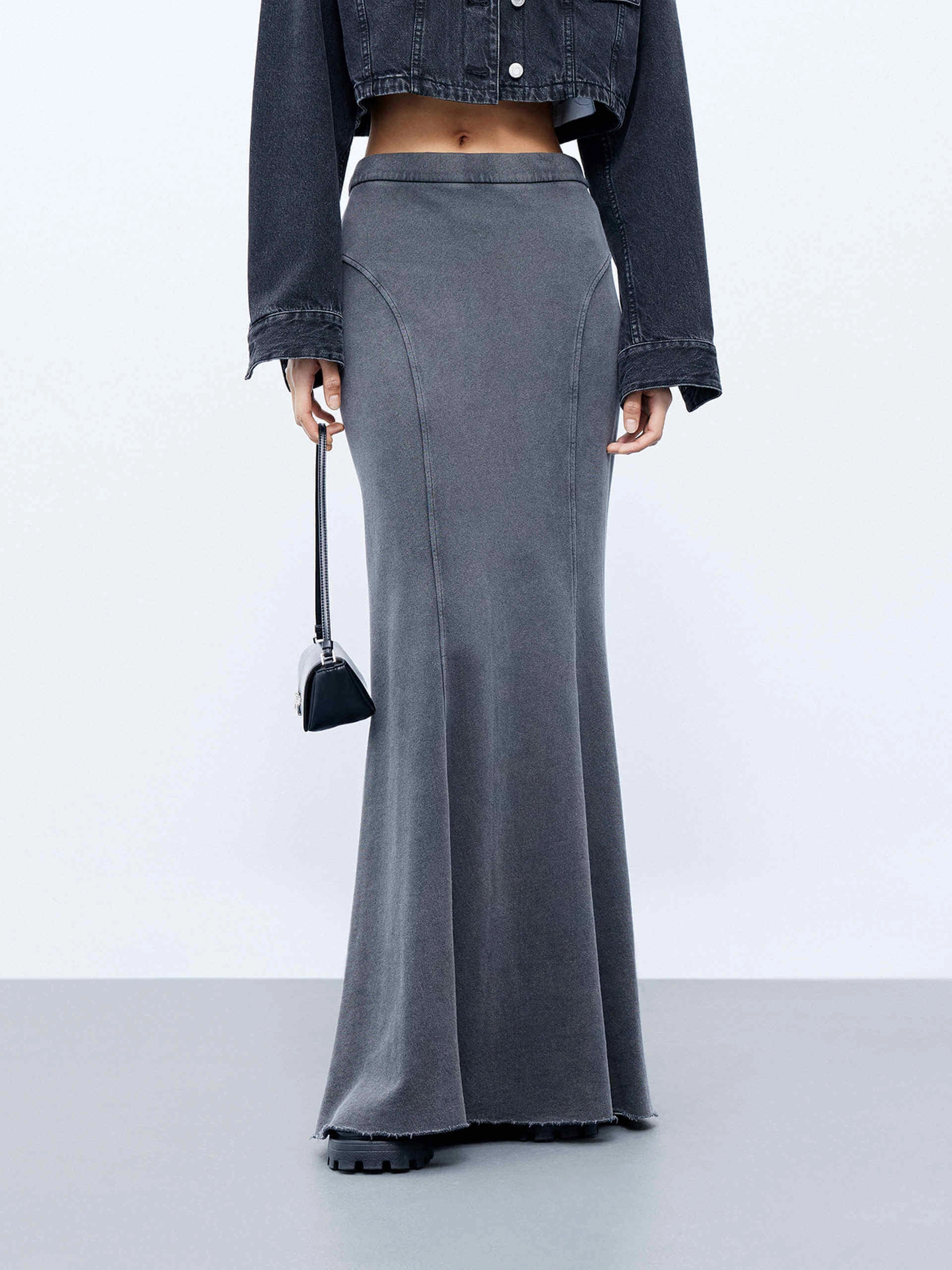 Flexible Knee Panels Maxi Mermaid Skirt