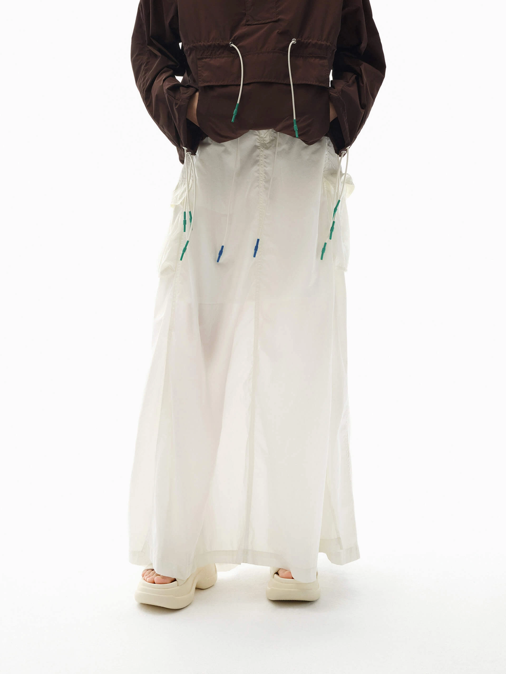 Breath Fit Drawstring Waist Maxi Skirt