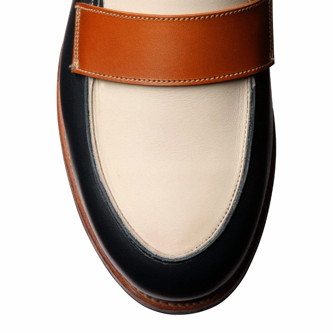 Clare Navy, Ivory & Tan Burnished Calf City Walking