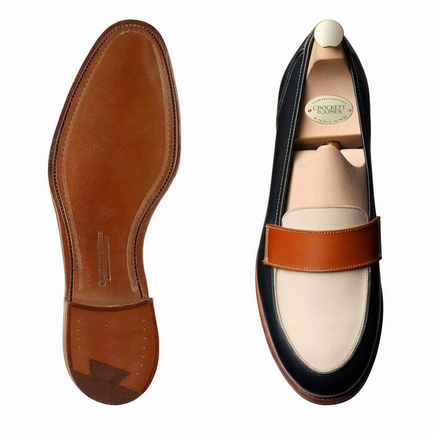 Clare Navy, Ivory & Tan Burnished Calf Soft Movement Park Fun