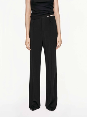 High Waist Drop Flared Pants Light Wear Fit Comfortable Leg
