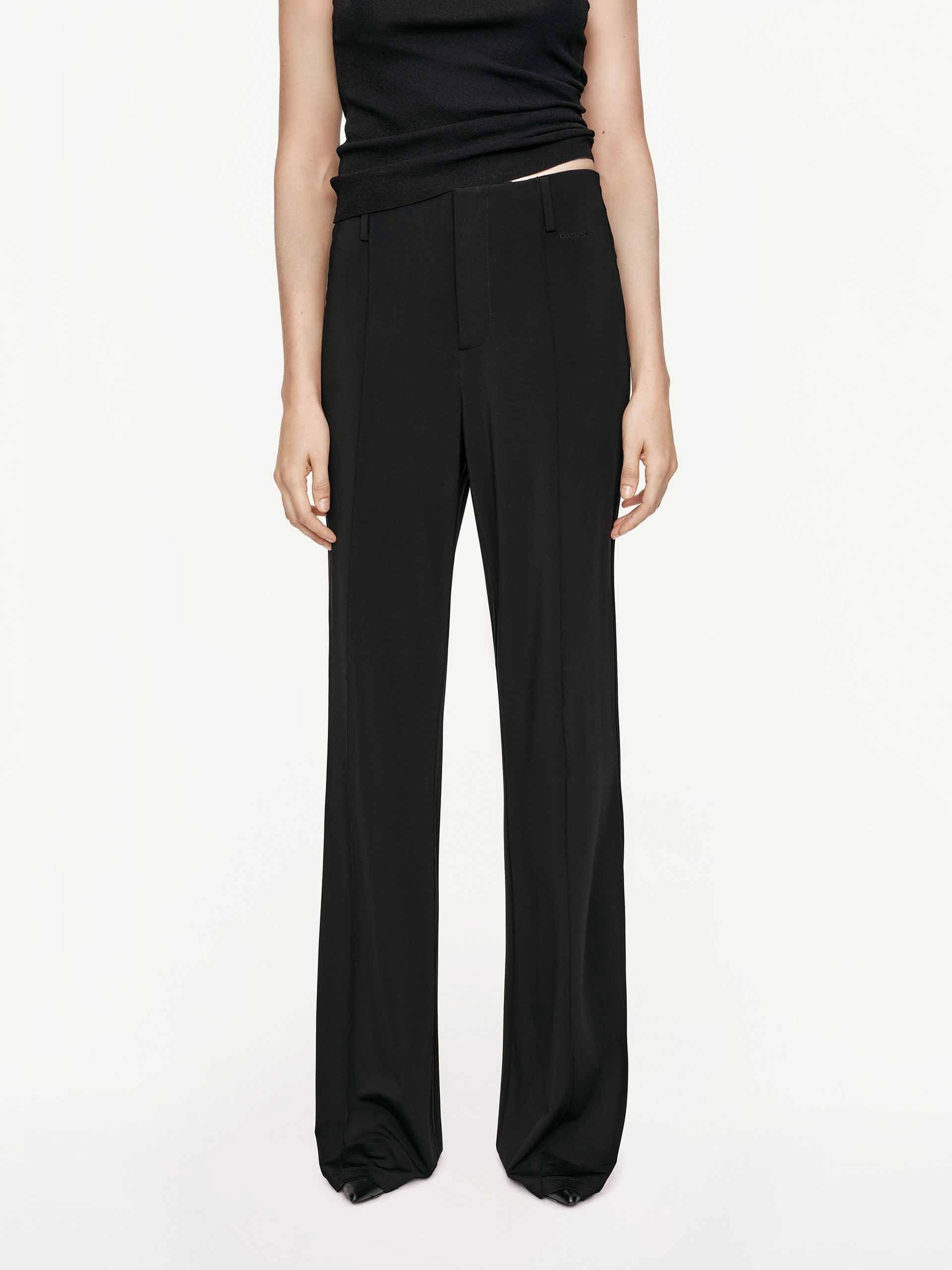 High Waist Drop Flared Pants Light Wear Fit Comfortable Leg