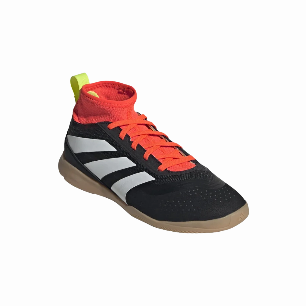 Adidas Predator League Sock Jnr Indoor Football Shoes (Black/White/Solar Red) Ventilation Perforation Systems Dynamic Lacing System