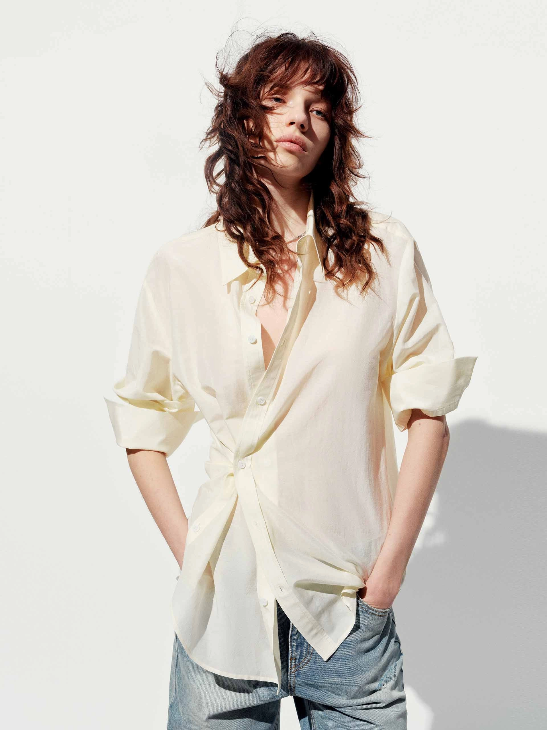 All Over Print Technique Cotton Silk Lightweight Shirt
