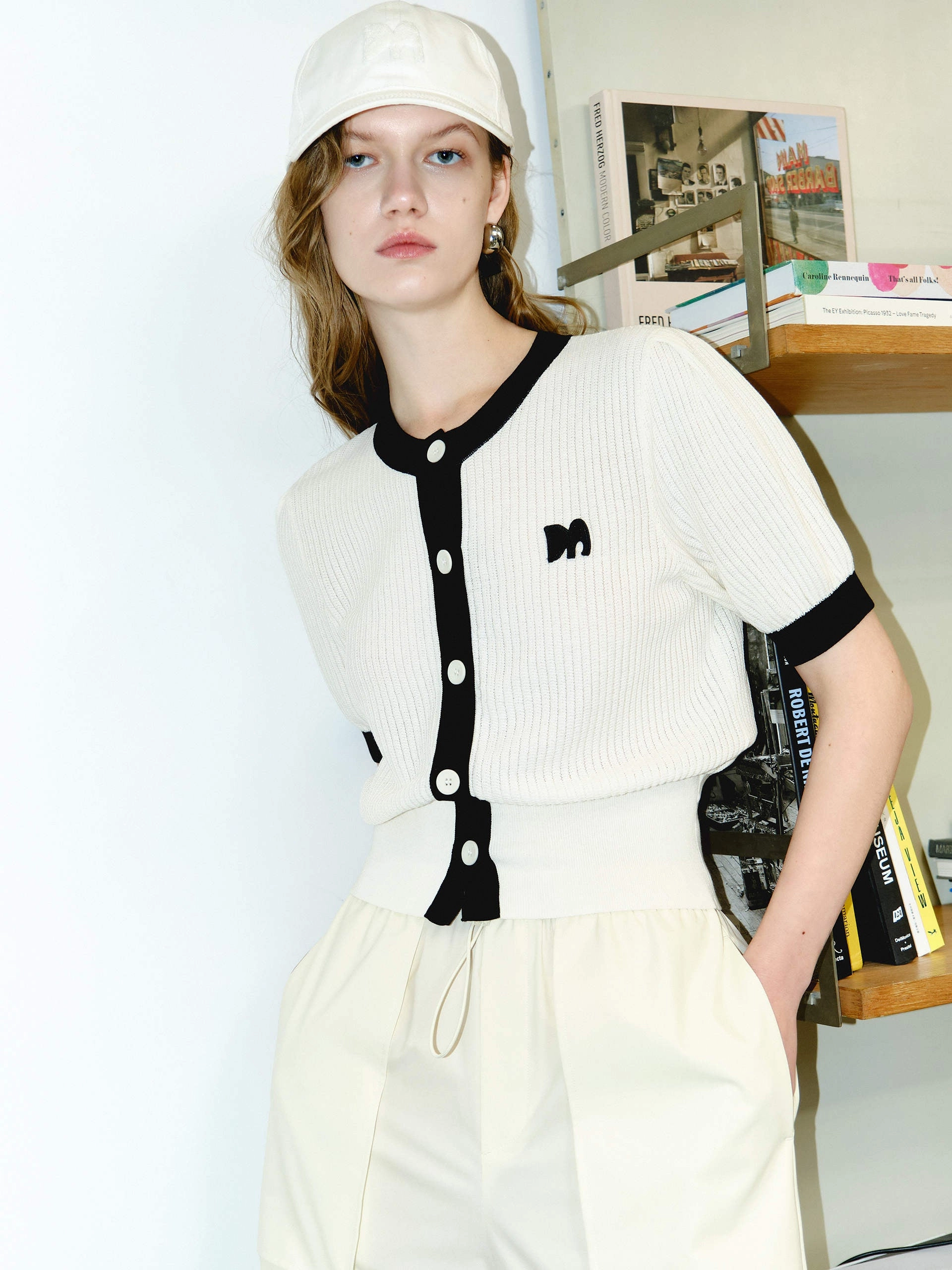 Contrast Trim Cardigan Elegant Cardigan 3D Spacer Fabric