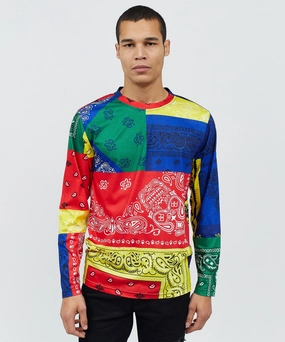 Bandana Multi Color Long Sleeve Tee Airflow Mesh Lining