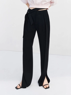 Anti Odor Technology Fit Control Long Slit Casual Pants