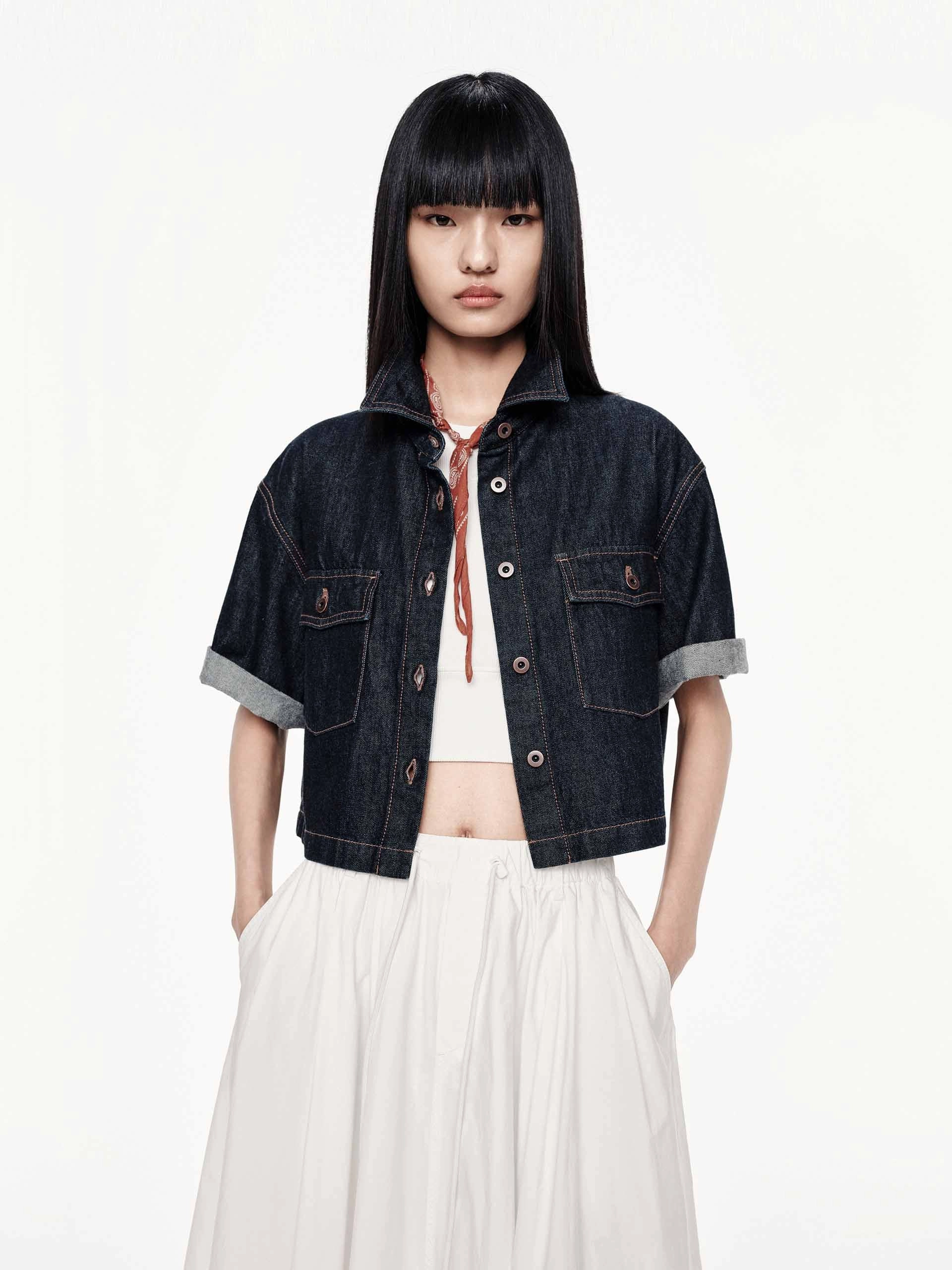 Cropped Fit Cotton Jacket MoistureWickingLining