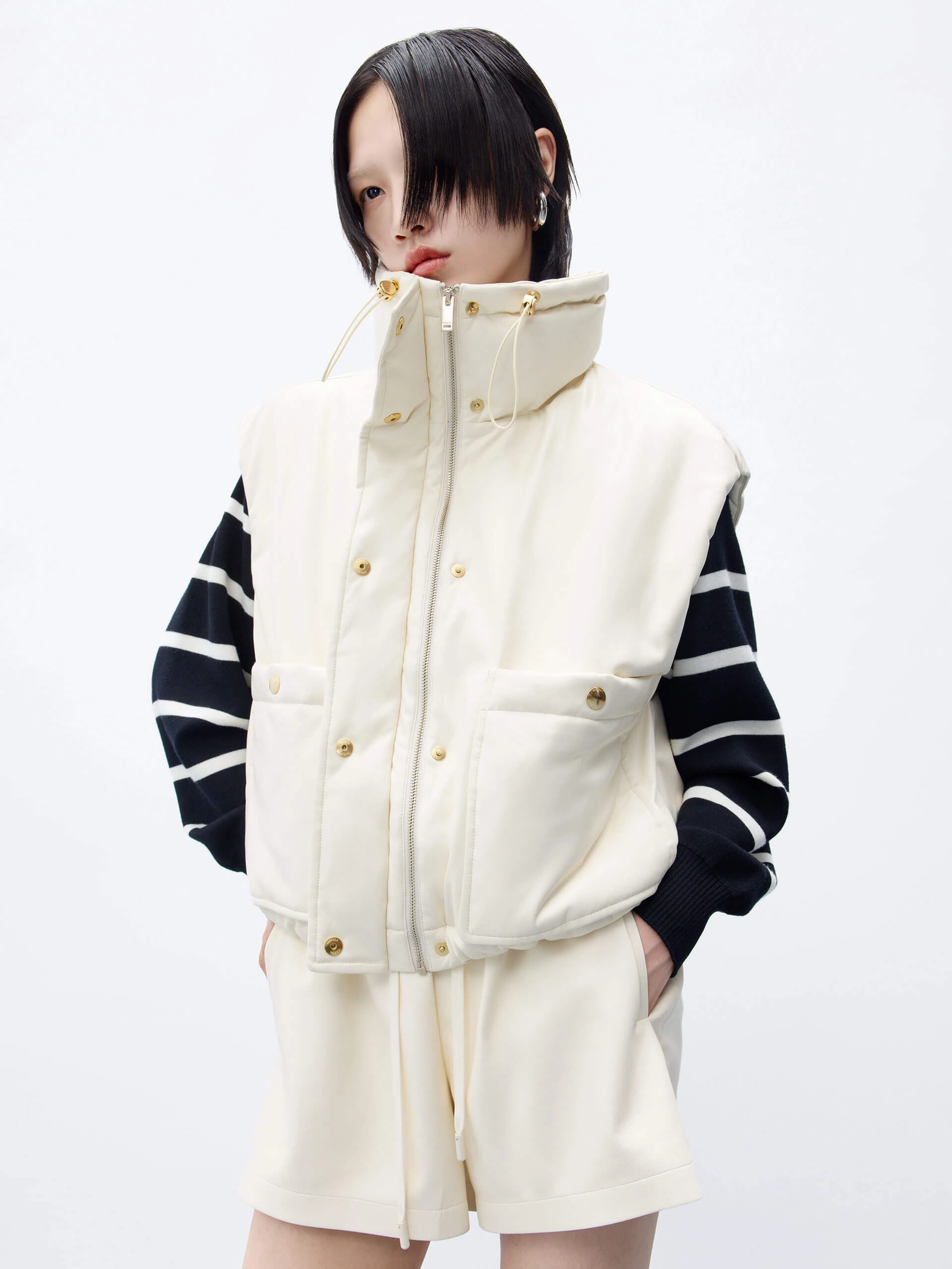 Mold resistant PU Leather Puffer Vest