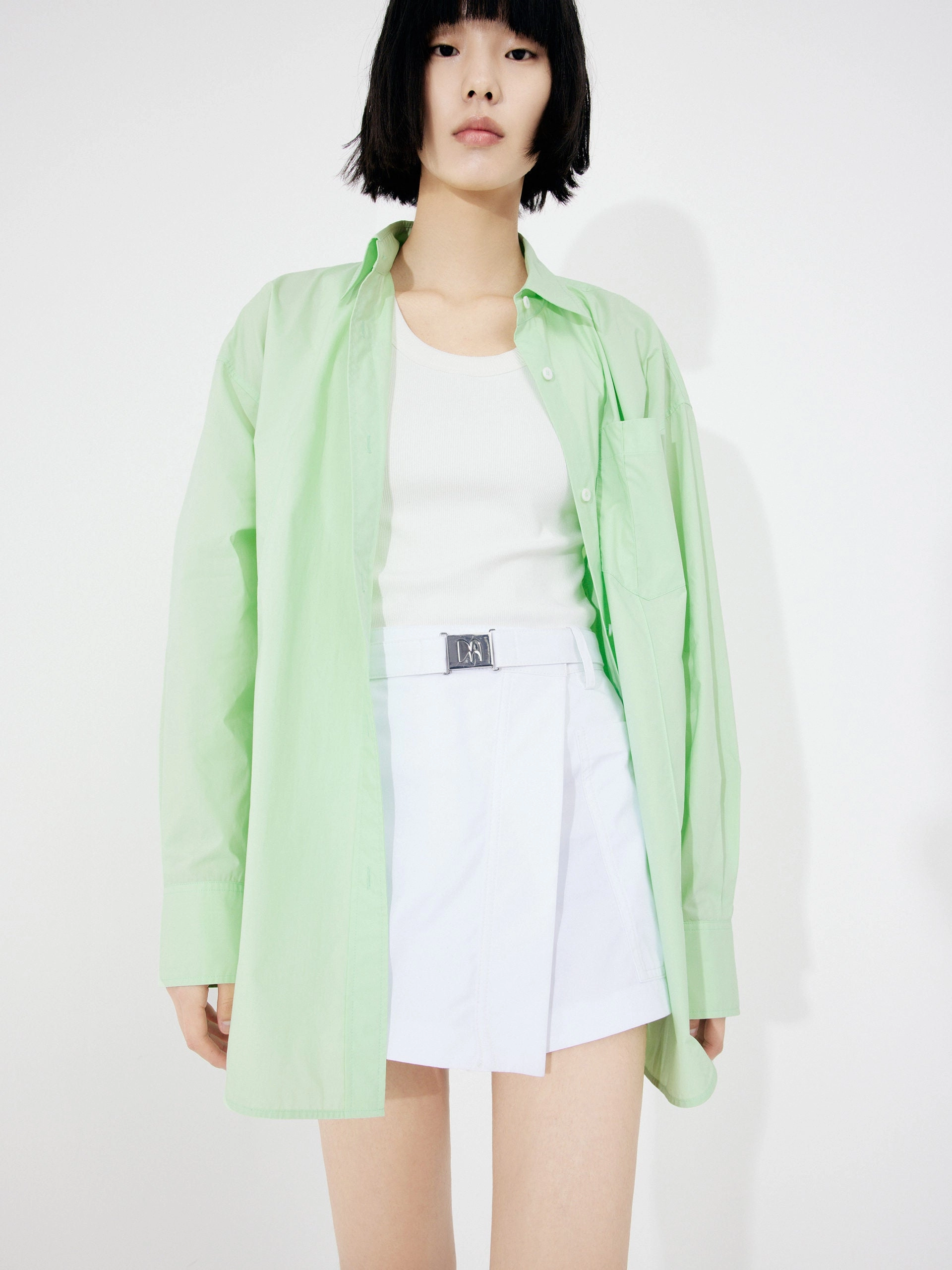 Oversized Pocket Shirt High Thread Count Cotton Multi Panel Construction
