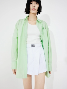 Oversized Pocket Shirt High Thread Count Cotton Multi Panel Construction