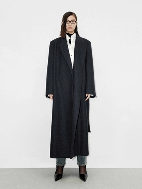 Merino Wool Long Coat Stormproof Zipper Low Profile Insulation
