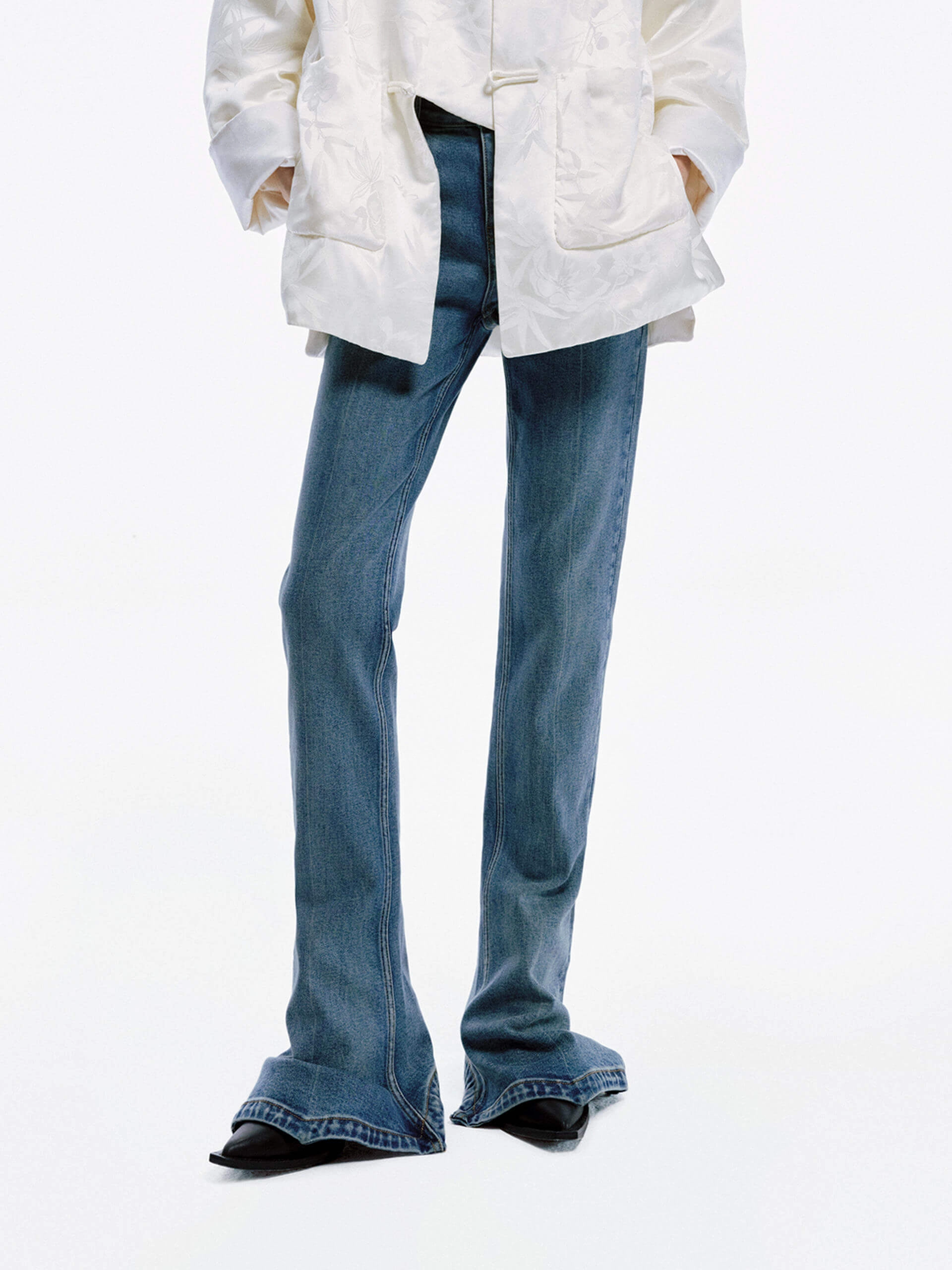 Pointed Hem Flared Jeans Beach Day Sustainable