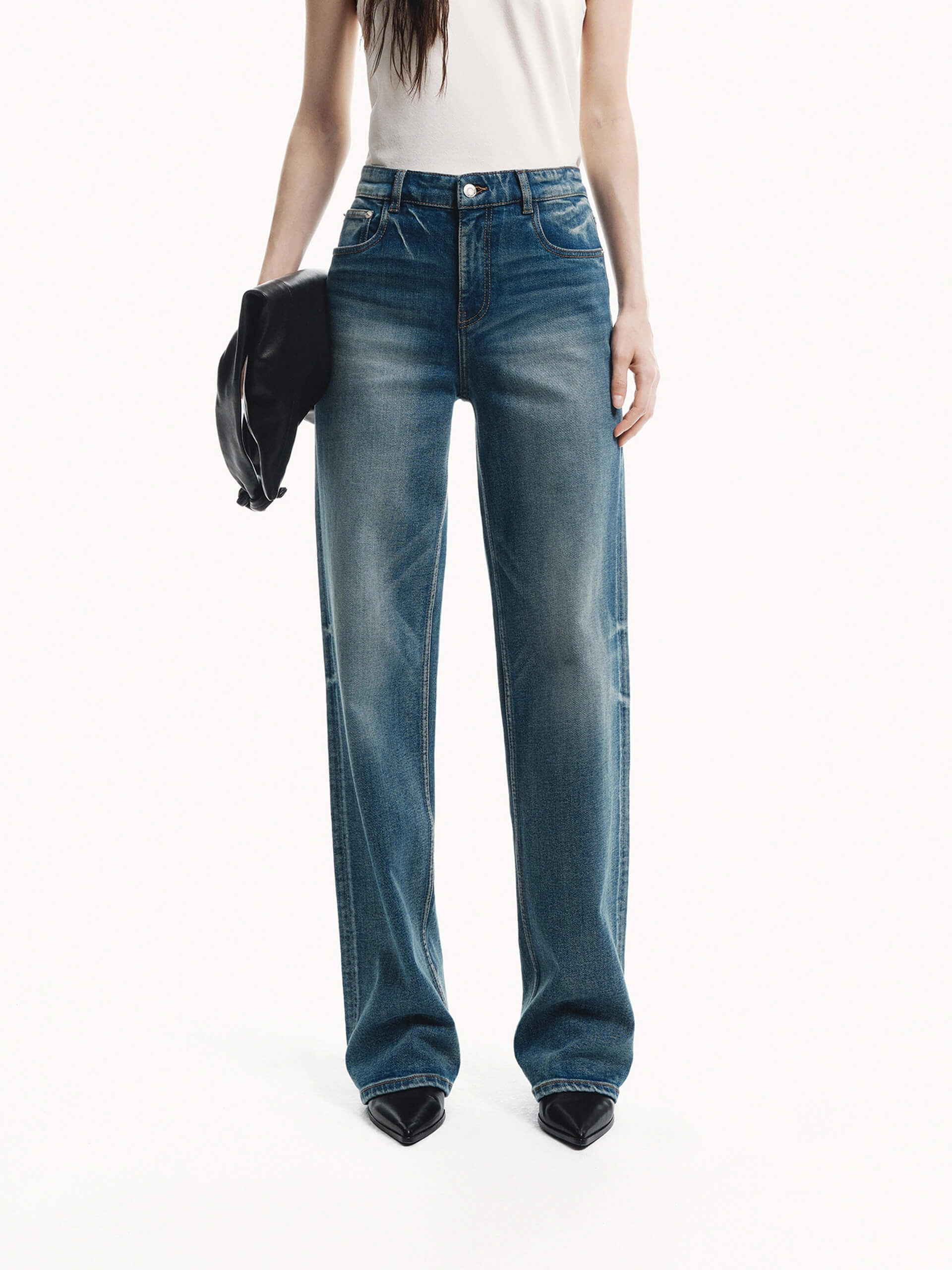 Baggy Fit Straight Jeans Versatile Everyday Wear