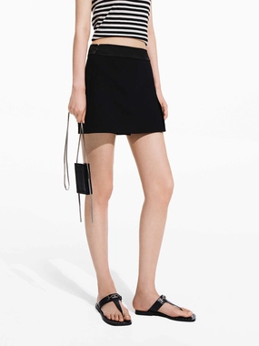 Multi Pocket Design Day Wear Mini Length Slit Skort