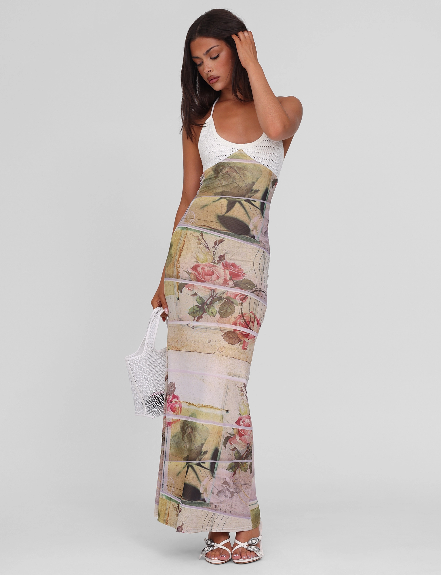 TILLEY MAXI DRESS - ROSE POSTCARD Cool Layers Texture Softness