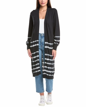 WISPR Bleach Stripe Silk-Blend Maxi Cardigan Breathable Mesh Panels Layering Options