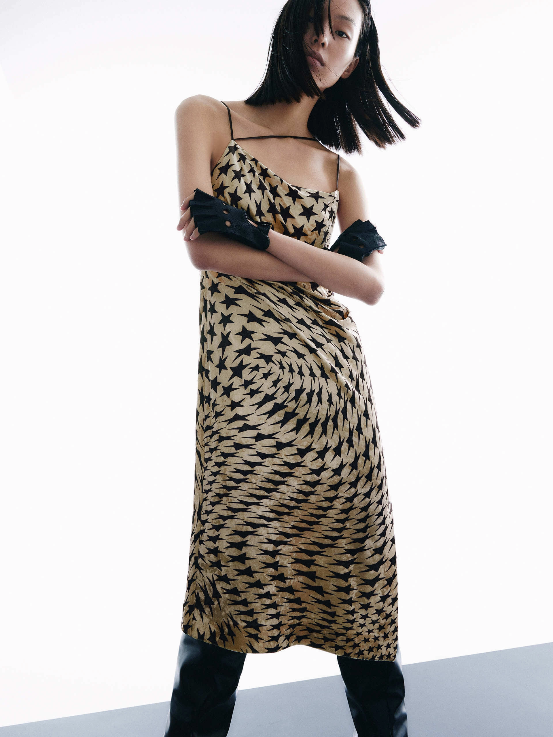 Relaxed Style Star Pattern Cami Dress