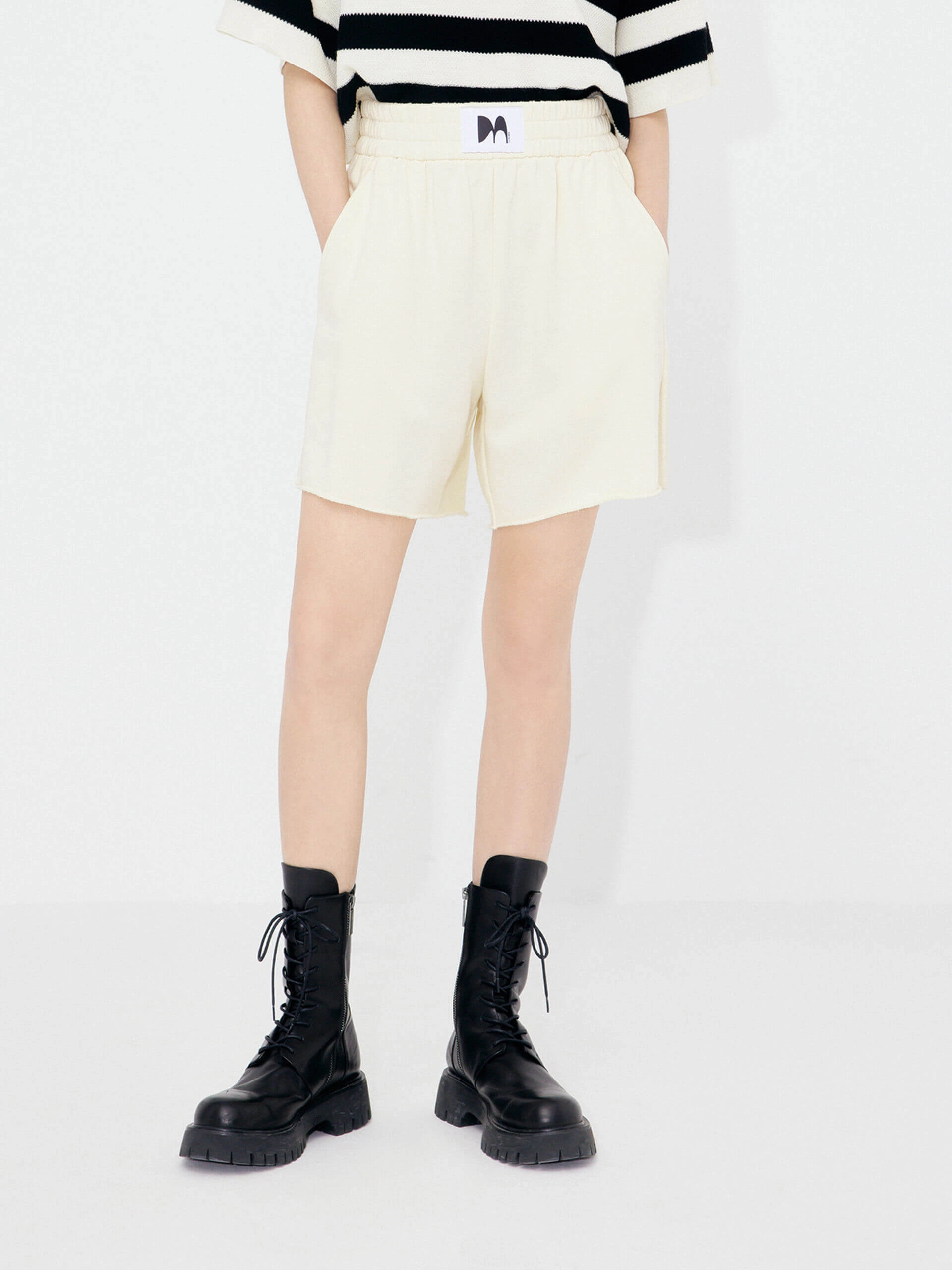 Elastic Waist Cotton Shorts Trendy Design ElasticCuffs