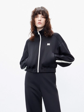 Adjustable Cuff Design Elasticated Hem Cropped Jacket