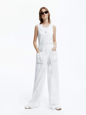 Wrinkle Resistant Elasticated Waist Pocket Pants