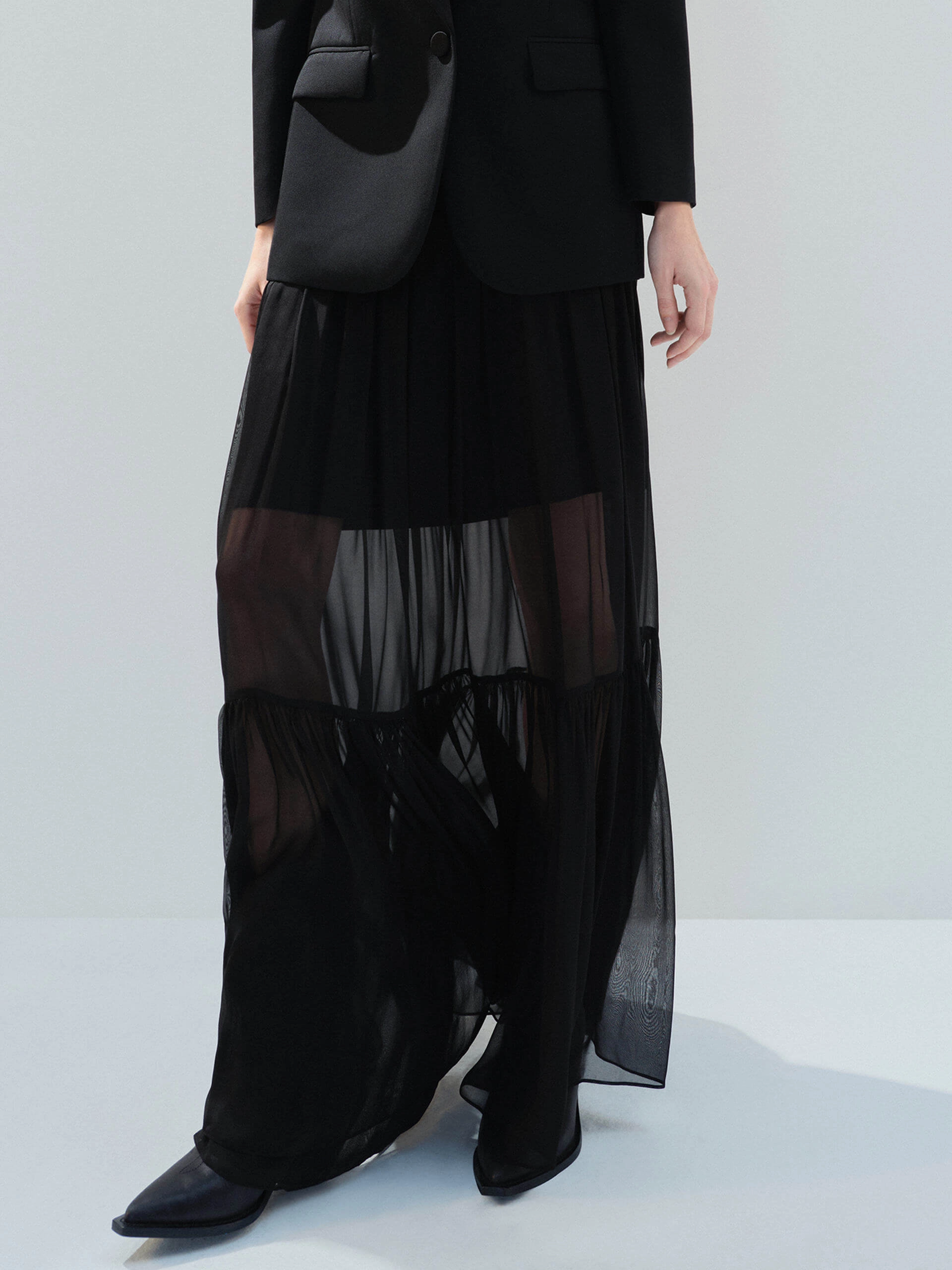 Elasticated Waist Silk Skirt Modular Pocket System Comfortable fit