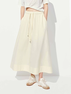 Elasticated Waistband Midi Skirt Free Movement