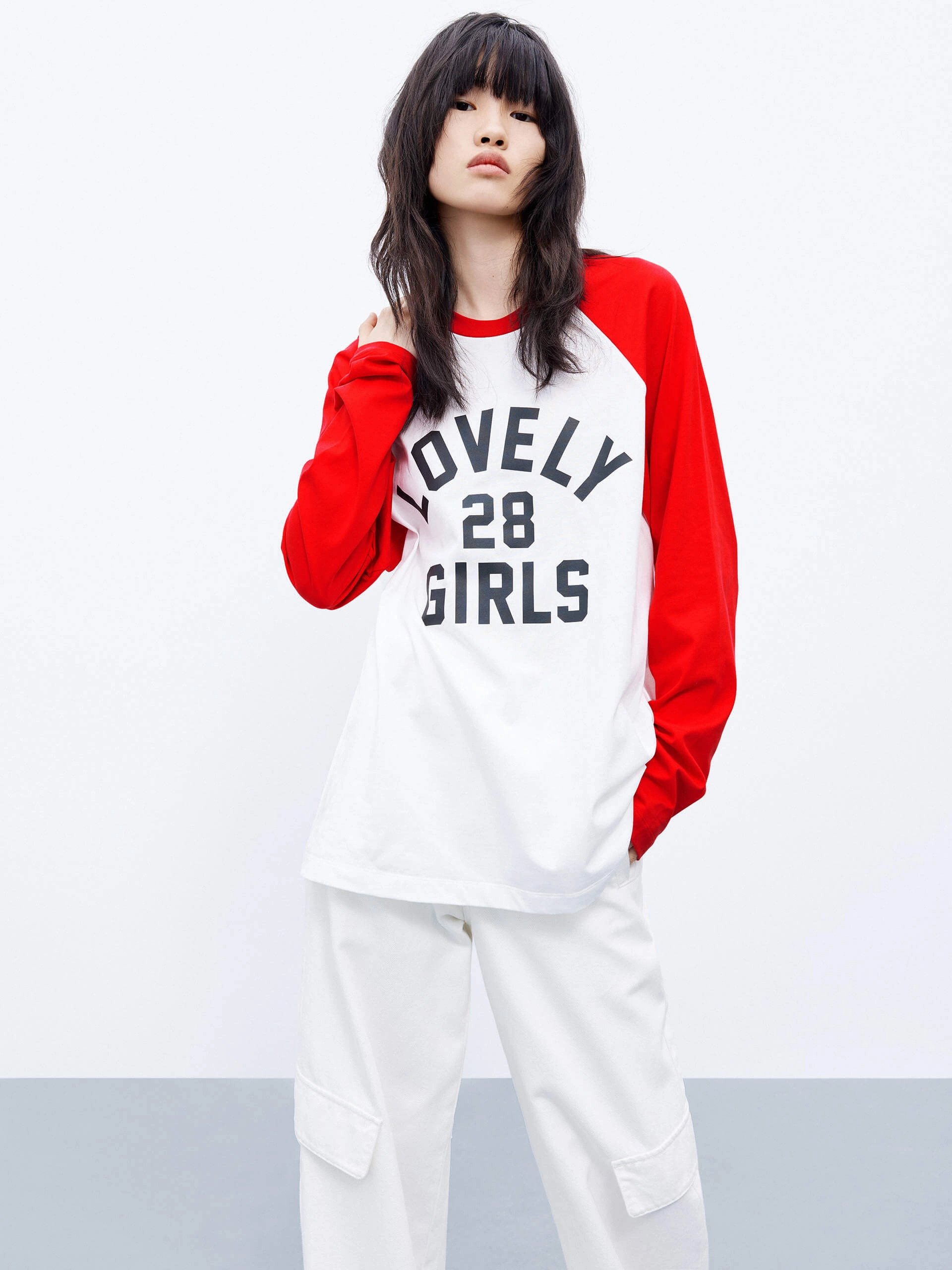 Letter Print Long Sleeve T-Shirt Light Fit