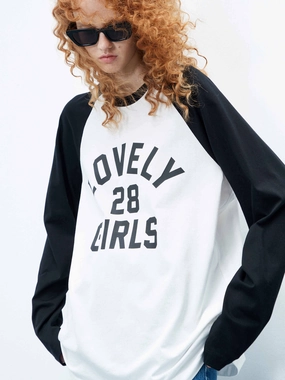 Letter Print Long Sleeve T-Shirt Trendy Apparel Street Trendy