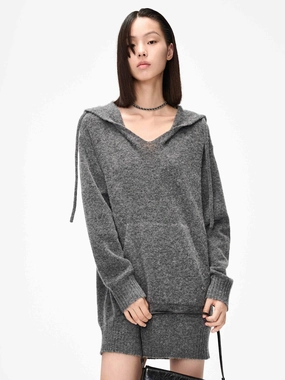 Functional Style Mini Length Hoodie Dress