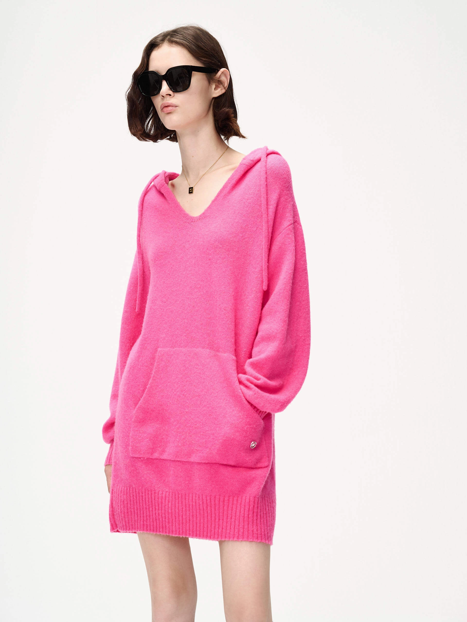 Vibrant patterned dress Mini Length Hoodie Dress