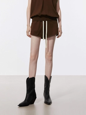 Wool blend Static free Contrast Detail Sweat Shorts