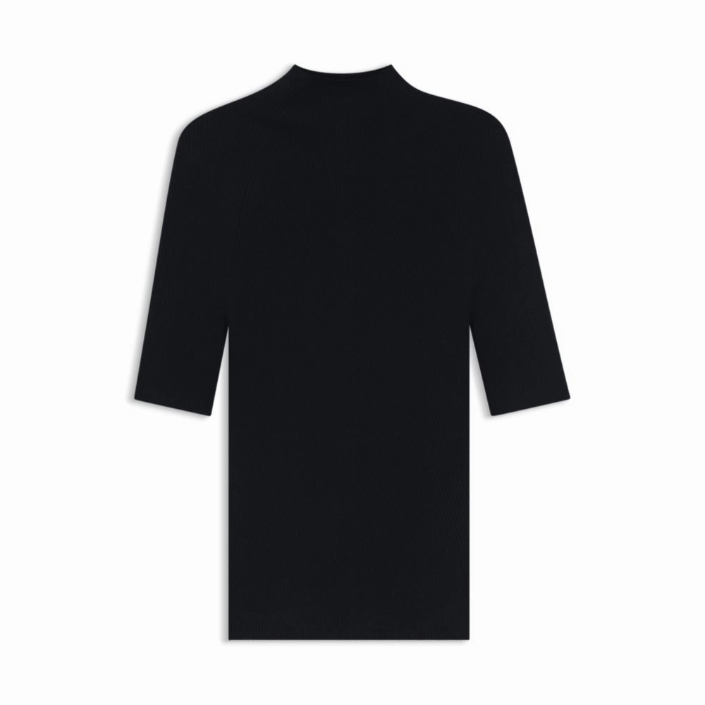 Breathable mesh panel Breathable fabric Crew-neck sweater in Merino wool