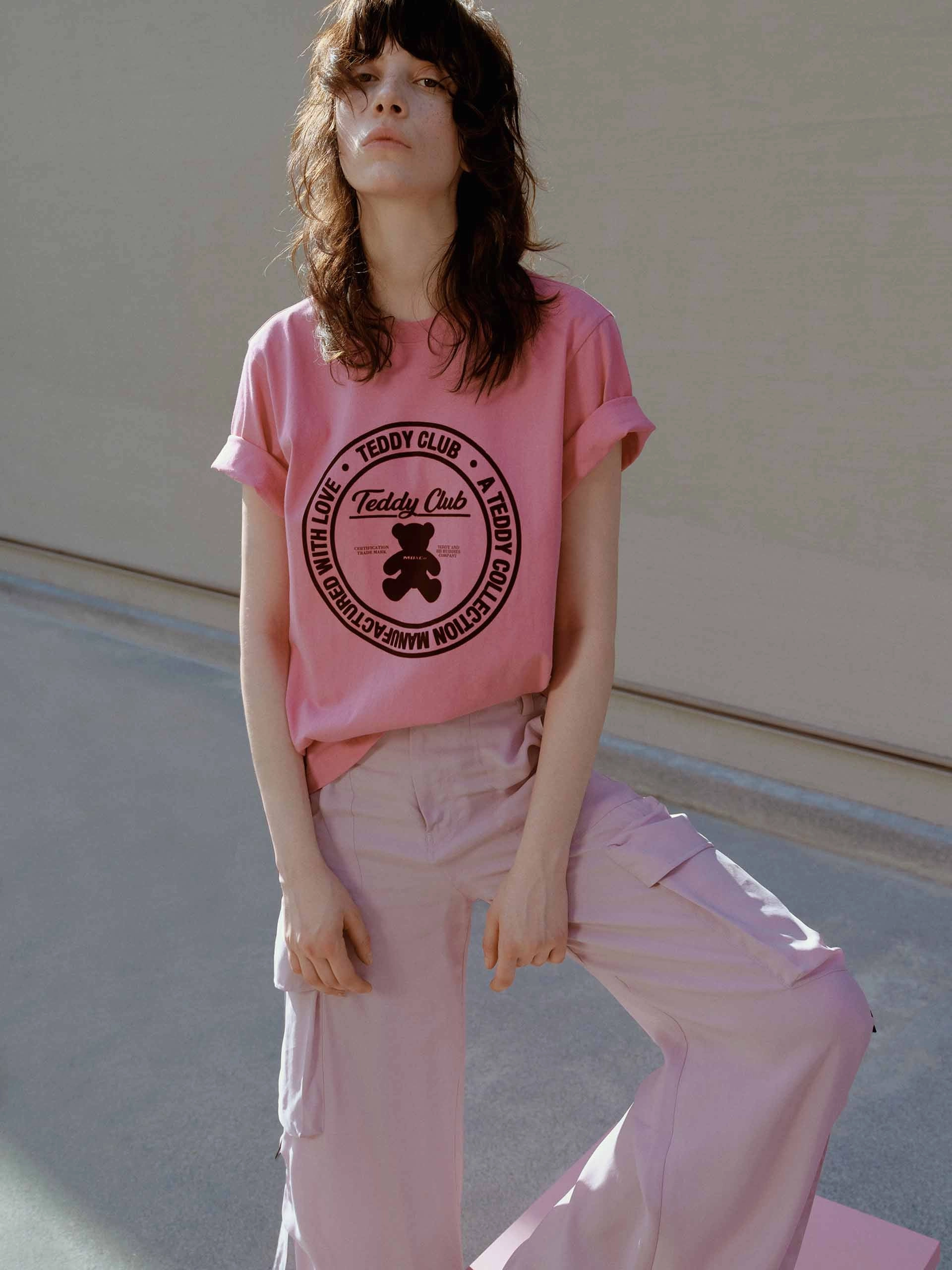 Cartoon Print Cotton T-shirt Camping practicality
