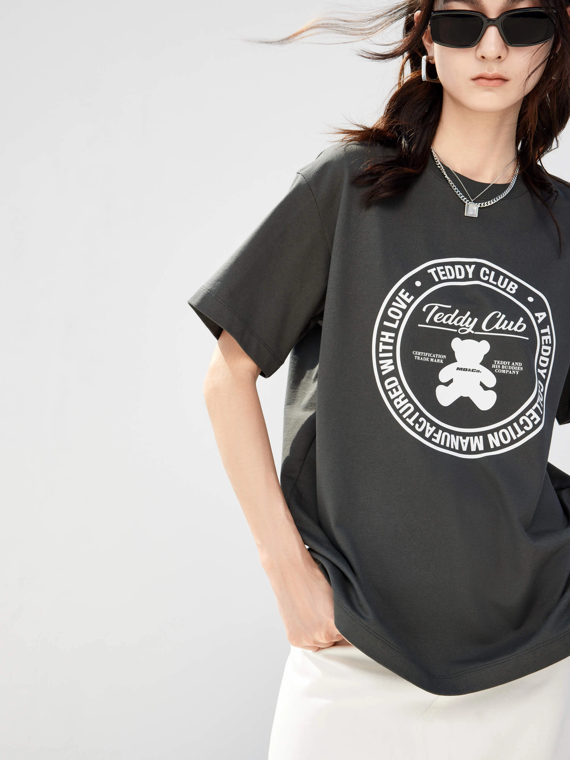 Cartoon Print Cotton T-shirt Everyday Look EasyCareFabric