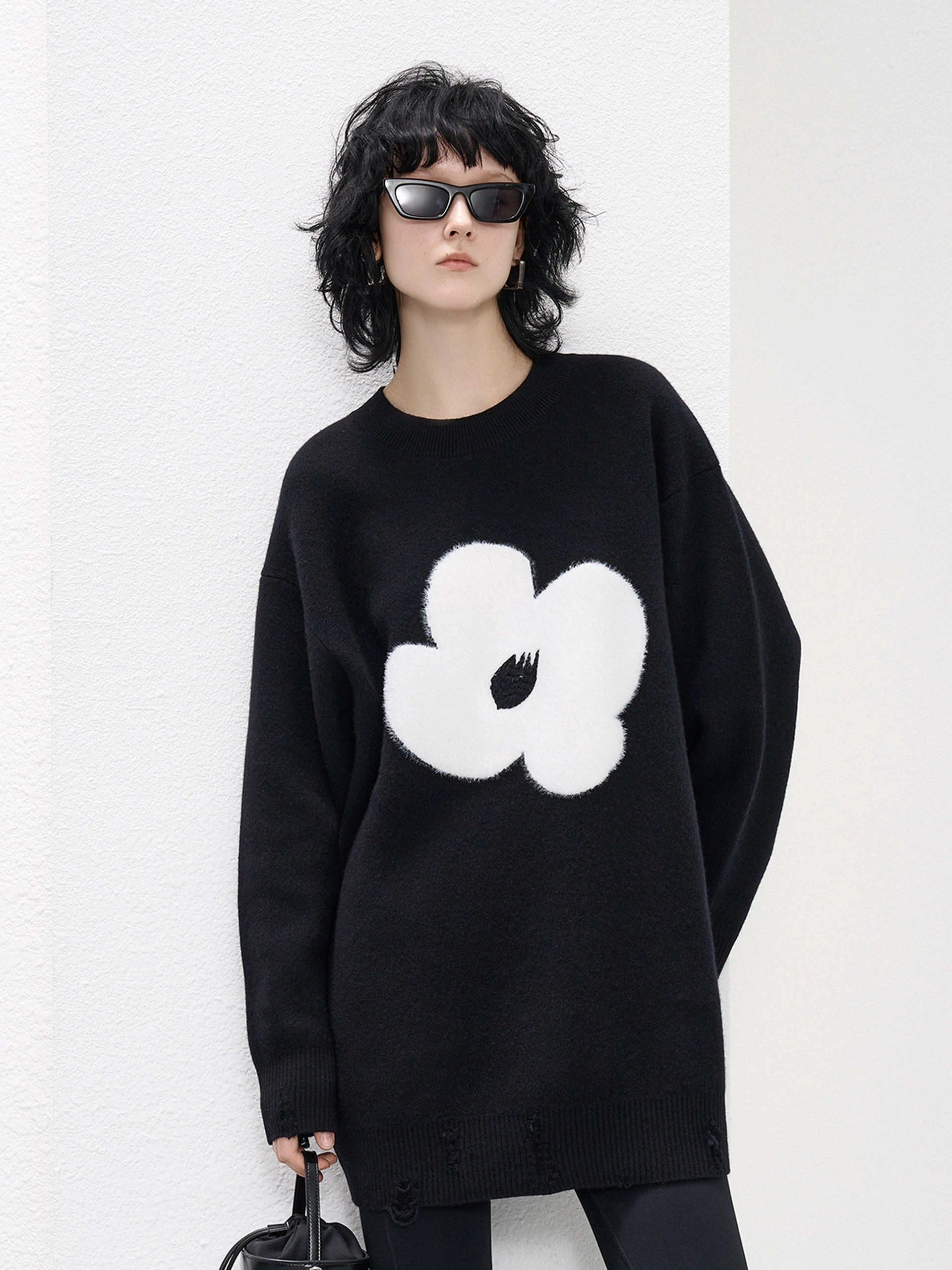 Embroidered Pattern Wool Dress Urban Fit Trendy pick