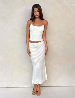 EMELYN MIDI SKIRT - CREAM Urban Fit