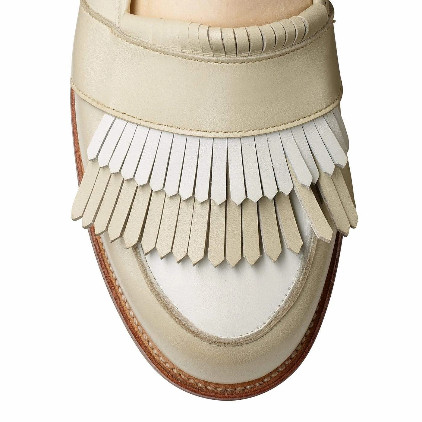 Emma Ivory & White Calf Leather