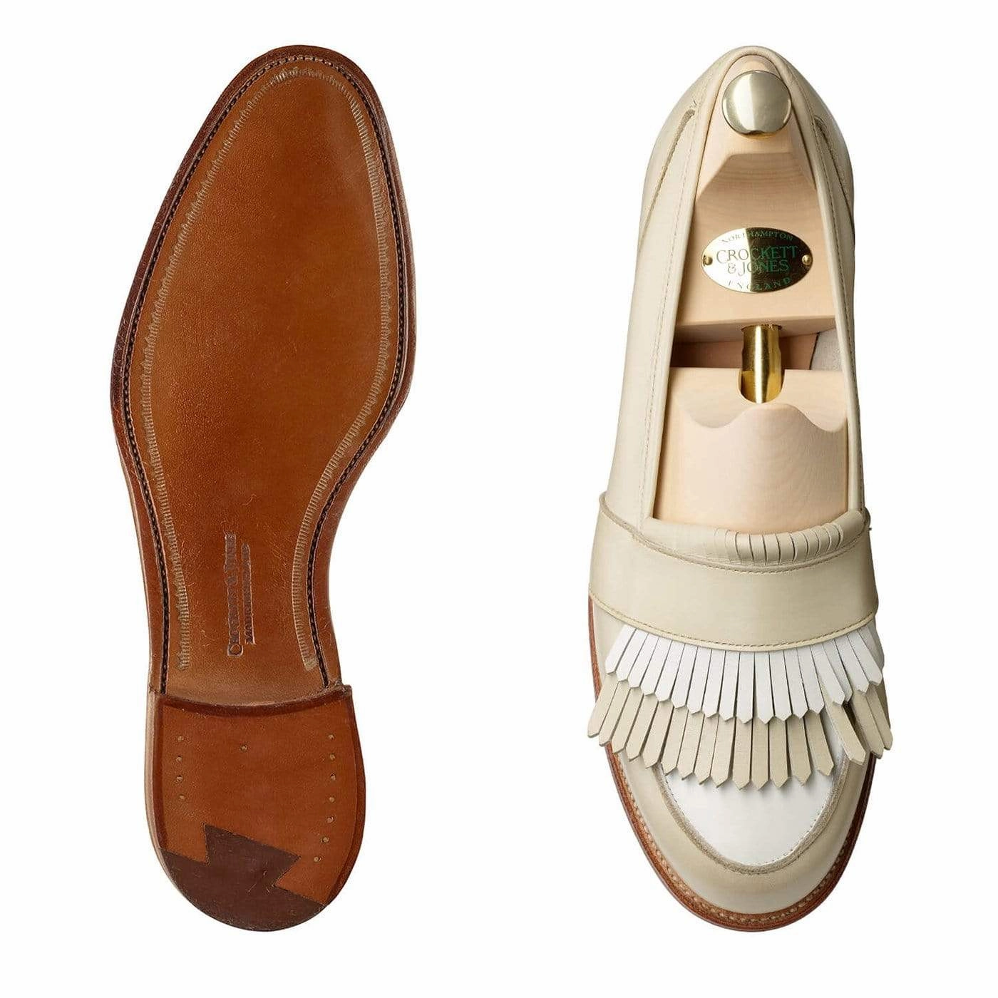 Emma Ivory & White Calf Bounce Back Foam Ergonomic Design