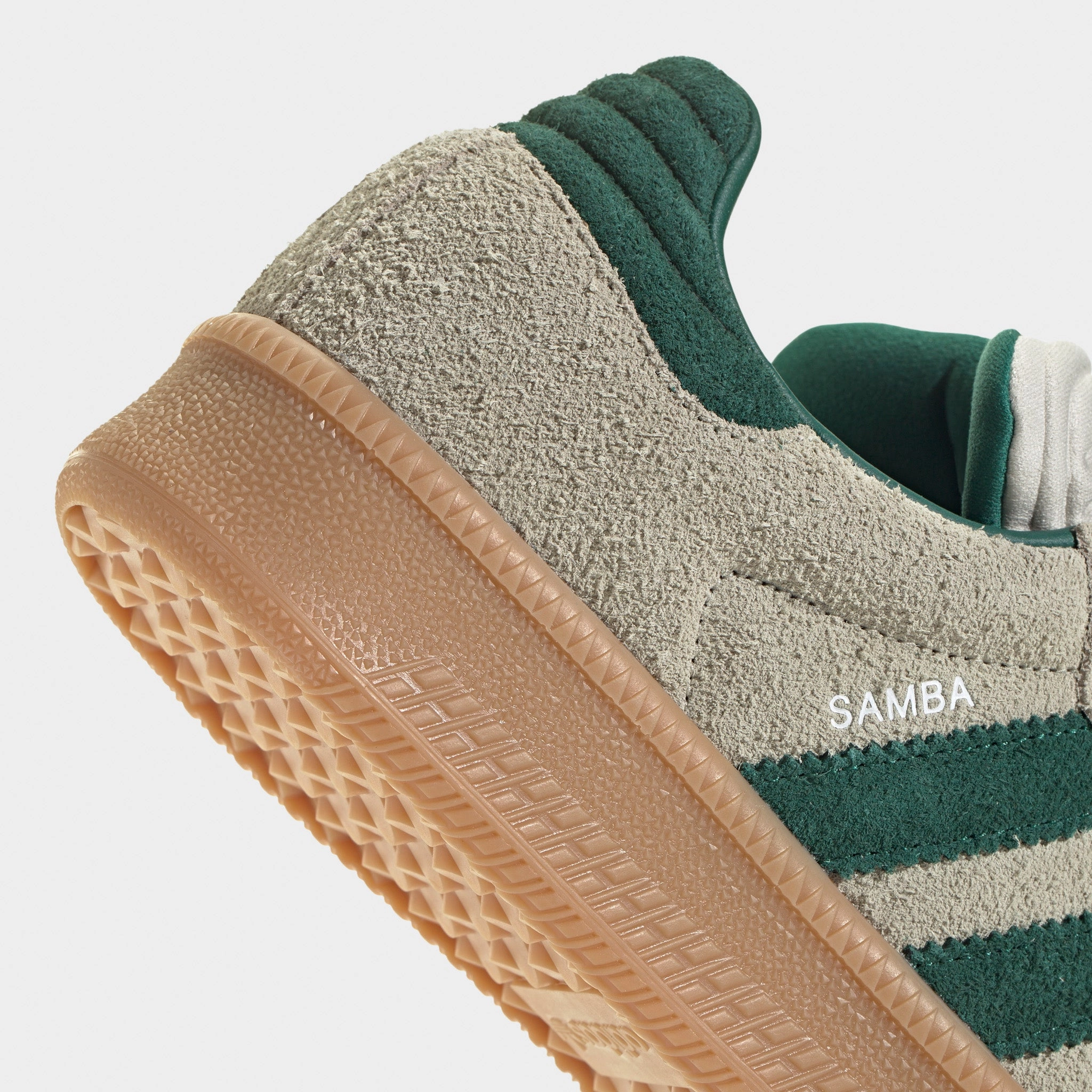 adidas Samba XLG Putty Grey / Collegiate Green - Gum Adaptive Fit Design Carbon Fiber Plates