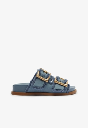 Textured Tread Enola Sporty Denim Sandal