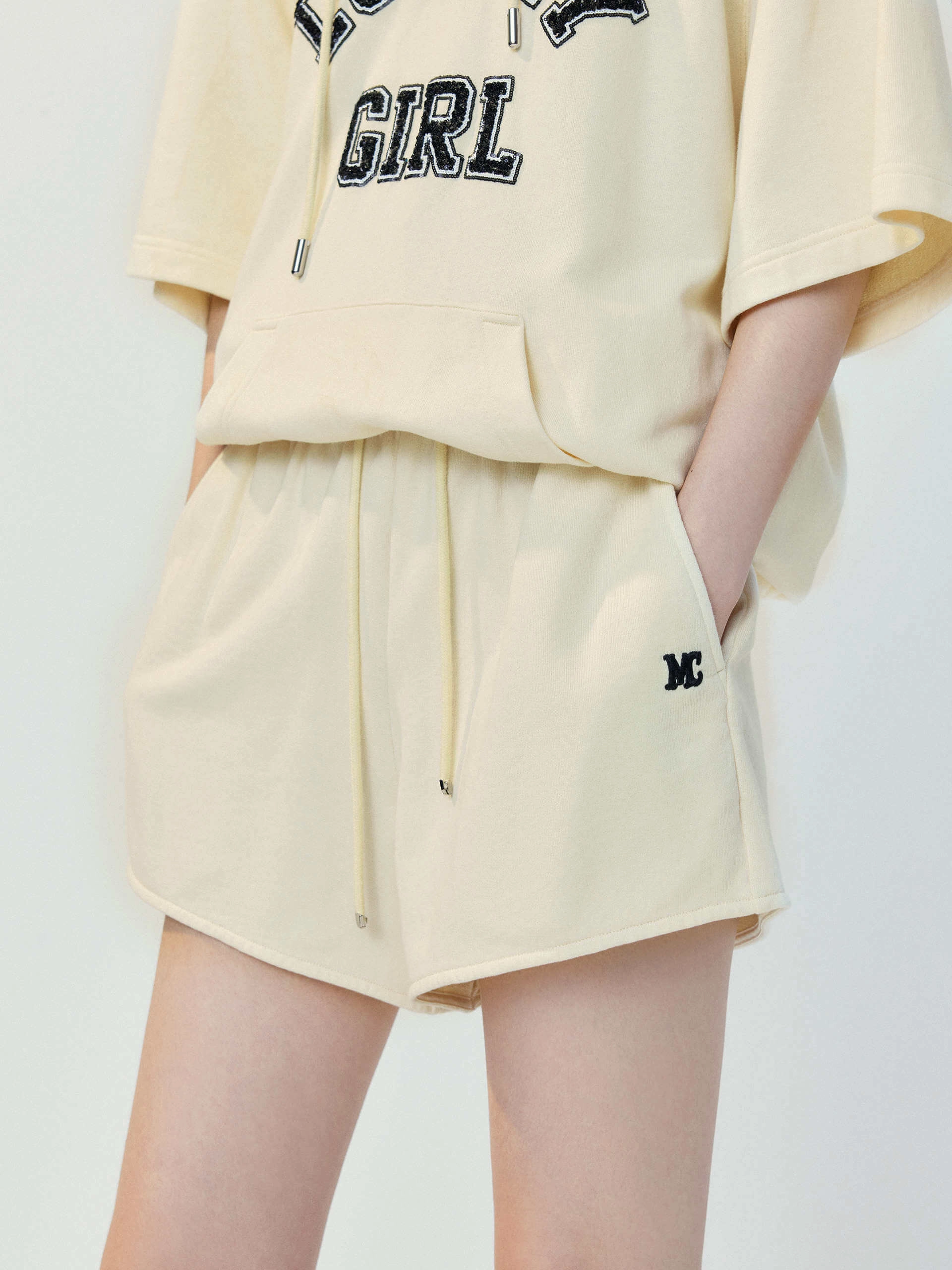 Flexible Performance Wear Cotton Drawstring Waist Shorts