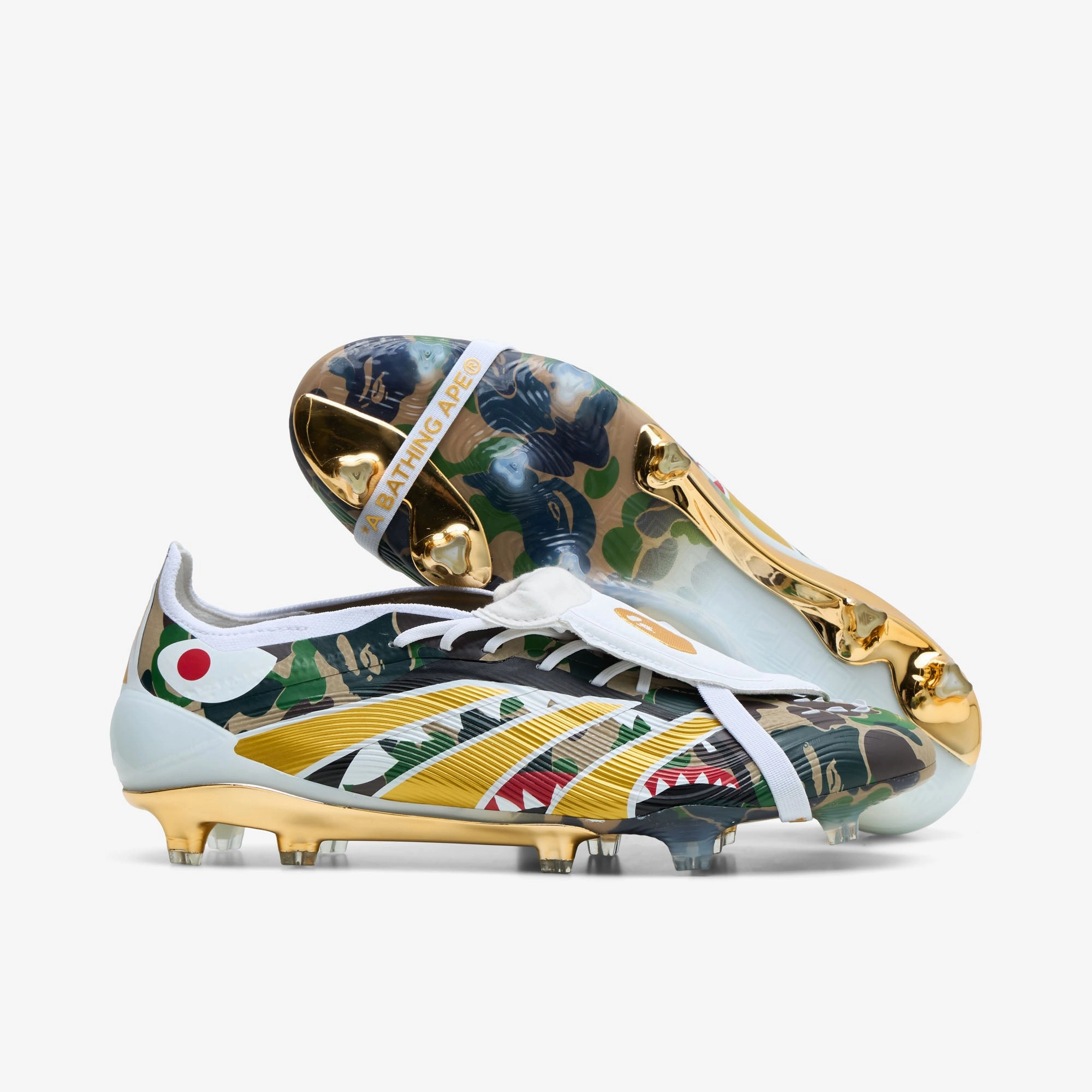 adidas x BAPE Predator Elite FT Firm Ground Hemp / Gold Metallic - Cloud White Flex Walk Fresh Fit